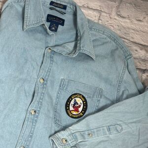 Vintage Disney World Imagineering Button-Up Shirt Men’s Medium Sorcerer Mickey